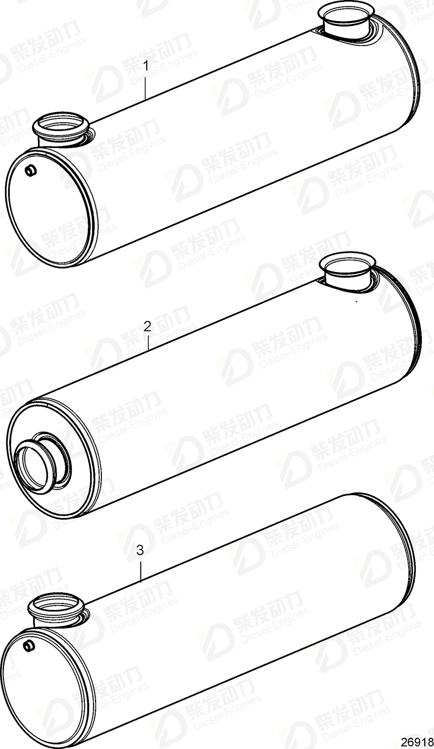 VOLVO Silencer 22394370 Drawing